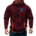 Men's Orange Patchwork Pullover Hoodie
