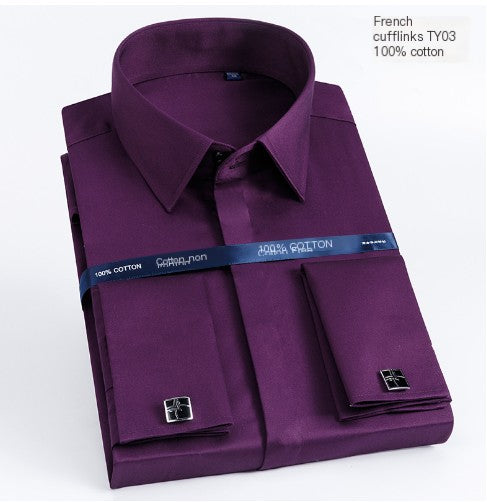 Luxury Cotton Slim Fit Tuxedo Shirt with Cufflinks
