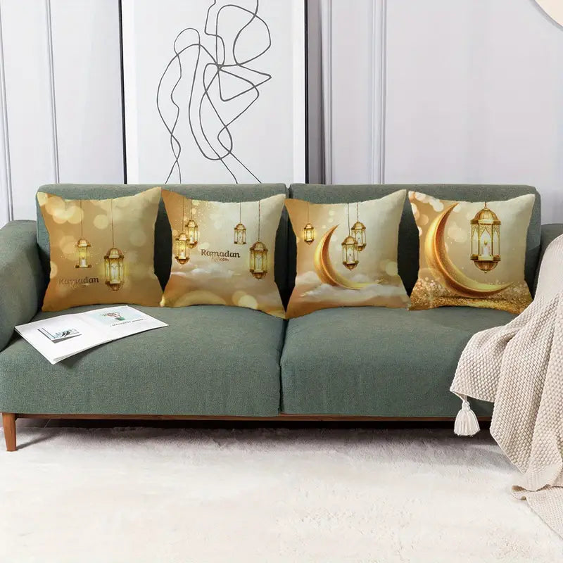 Golden Moon Light Throw Pillow Cover for Sofa & Chair