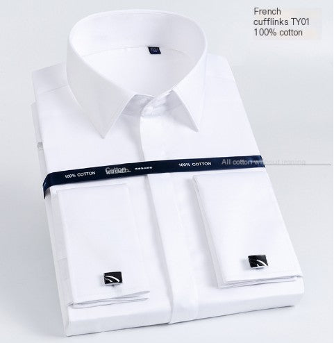 Luxury Cotton Slim Fit Tuxedo Shirt with Cufflinks