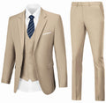 Men's 3-Piece Slim Champagne Suit Set