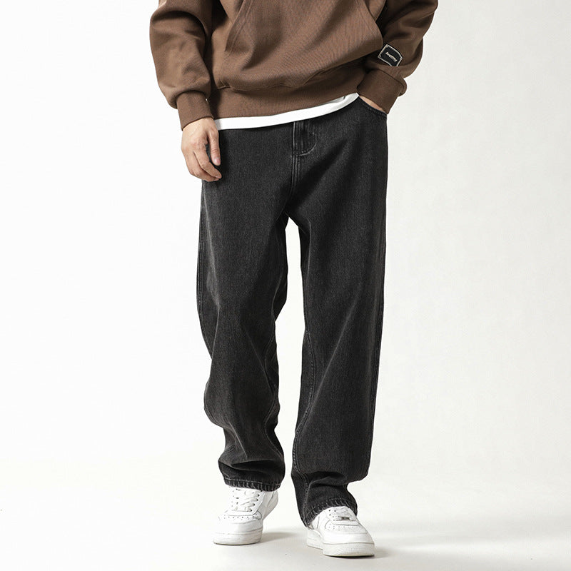 Trendy Mid-Waist Plus Size Men's Jeans