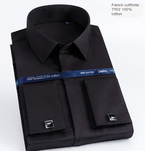 Luxury Cotton Slim Fit Tuxedo Shirt with Cufflinks